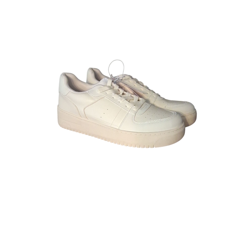 wild fable White Platform Low-Top Sneakers with Pink Hang Tag - Picture 5 of 6